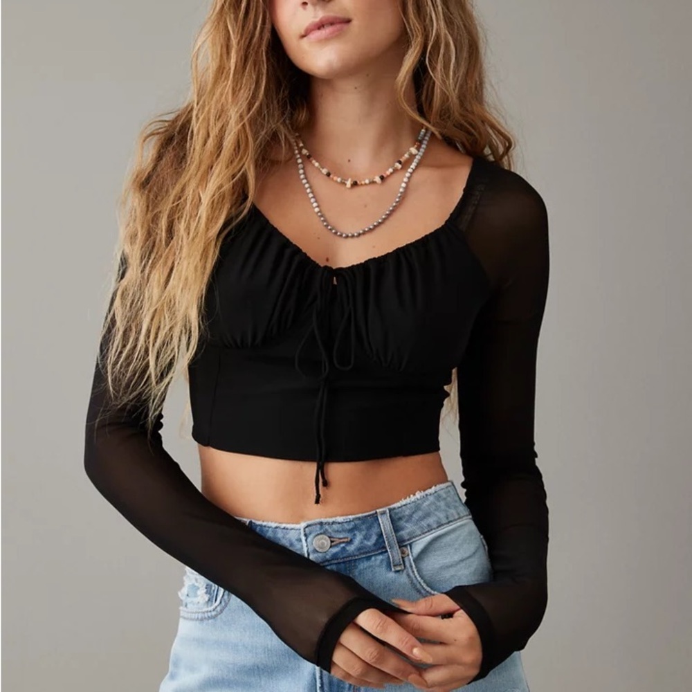 American Eagle Outfitters Black Blouse size M